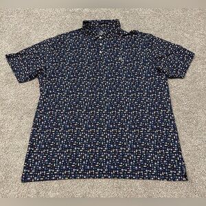 Rhoback Polo Mens XXXL Navy The Old Fashioned Cocktail Short Sleeve Golf Polo